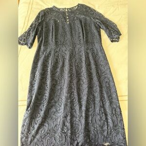 Elegant Lace Dress in Navy